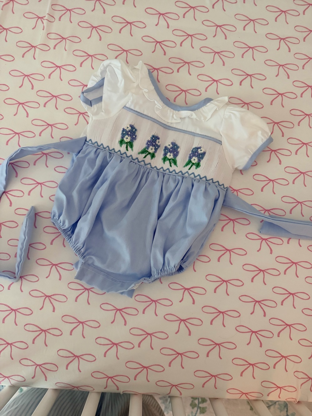 Light Blue Smocked Floral Girls' Dress - Kids Accessories